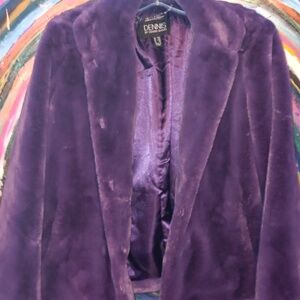 Dennis brass fake fur coat purple